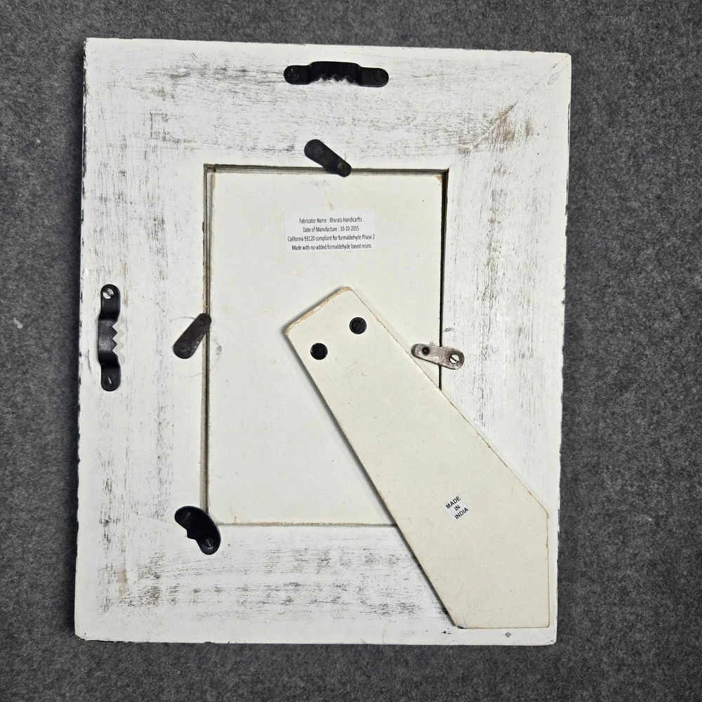 Nicole Miller Home Distressed White 4x6 Pic Frame Rustic Farmhouse Cottagecore